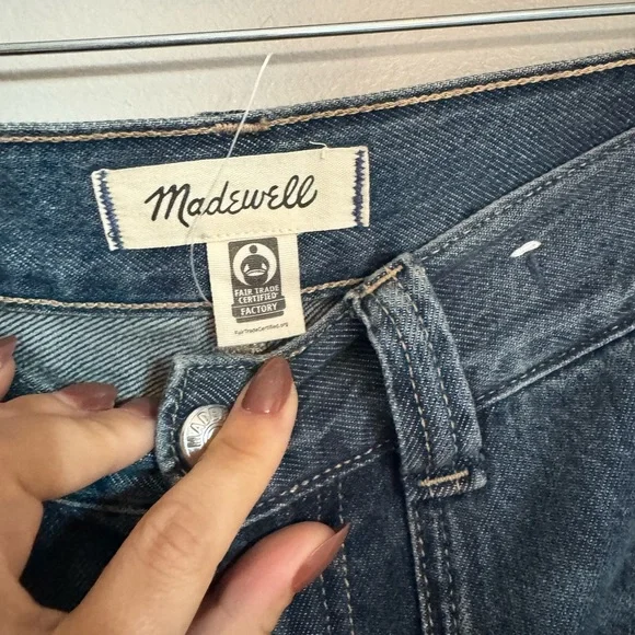 Madewell Wide Leg Utility Jeans Dark Wash High Rise Sustainable Denim 24 - Picture 5 of 8